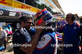 Leonardo Fornaroli (ITA) Trident celebrates after qualifying. 30.08.2024. Formula 3 Championship, Rd 10, Monza, Italy, Friday.