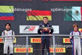 The podium (L to R): Sebastian Montoya (COL) Campos Racing, second; Tim Tramnitz (GER) MP Motorsport, race winner; Santiago Ramos (MEX) Trident, third. 31.08.2024. Formula 3 Championship, Rd 10, Sprint Race, Monza, Italy, Saturday.