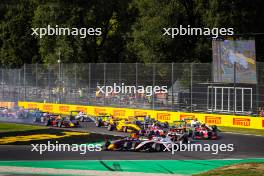 Tim Tramnitz (GER) MP Motorsport and Sebastian Montoya (COL) Campos Racing lead at the start of the race. 31.08.2024. Formula 3 Championship, Rd 10, Sprint Race, Monza, Italy, Saturday.