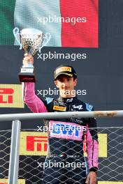 Gabriele Mini (ITA) Prema Racing celebrates his second position on the podium. 01.09.2024. Formula 3 Championship, Rd 10, Feature Race, Monza, Italy, Sunday.