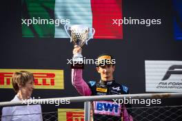 Gabriele Mini (ITA) Prema Racing celebrates his second position on the podium. 01.09.2024. Formula 3 Championship, Rd 10, Feature Race, Monza, Italy, Sunday.