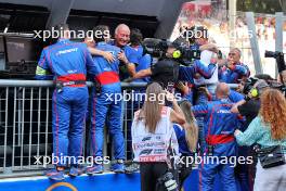 Trident celebrate race victory for Sami Meguetounif (FRA) Trident and the F3 Championship for Leonardo Fornaroli (ITA) Trident at the end of the race. 01.09.2024. Formula 3 Championship, Rd 10, Feature Race, Monza, Italy, Sunday.