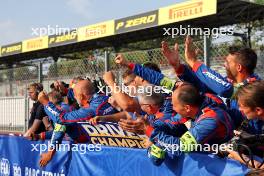 Trident celebrate race victory for Sami Meguetounif (FRA) Trident and the F3 Championship for Leonardo Fornaroli (ITA) Trident at the end of the race. 01.09.2024. Formula 3 Championship, Rd 10, Feature Race, Monza, Italy, Sunday.