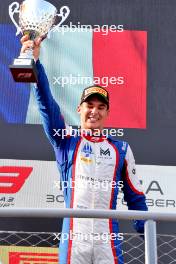 Race winner Sami Meguetounif (FRA) Trident celebrates on the podium. 01.09.2024. Formula 3 Championship, Rd 10, Feature Race, Monza, Italy, Sunday.