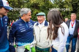 Juan Pablo Montoya (COL) with Sir Jackie Stewart (GBR) and Lia Block (USA)  12-14.07.2024 Goodwood Festival of Speed, Goodwood, England