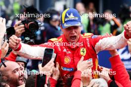 Race winner Nicklas Nielsen (DEN) #50 Ferrari AF Corse, celebrates at the end of the race in parc ferme. 16.06.2024. FIA World Endurance Championship, Round 4, Le Mans 24 Hours, Race, Le Mans, France, Sunday.