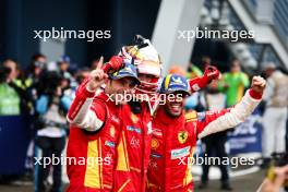 Race winners Antonio Fuoco (ITA) / Miguel Molina (ESP) / Nicklas Nielsen (DEN) #50 Ferrari AF Corse, celebrate at the end of the race in parc ferme. 16.06.2024. FIA World Endurance Championship, Round 4, Le Mans 24 Hours, Race, Le Mans, France, Sunday.