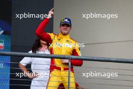 Race winner Robert Shwartzman (ISR) #83 AF Corse Ferrari celebrates on the podium. 01.09.2024. FIA World Endurance Championship, Rd 6, Lone Star COTA, Circuit of the Americas, Austin, Texas, USA.