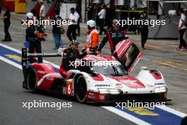 Race winners Kevin Estre (FRA) / Andre Lotterer (GER) / Laurens Vanthoor (BEL) #06 Porsche Penske Motorsport, Porsche 963 enter parc ferme. 15.09.2024. FIA World Endurance Championship, Round 7, Six Hours of Fuji, Fuji, Japan, Sunday.