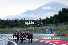 Mike Conway (GBR), Kamui Kobayashi (JPN), and Nyck de Vries (NLD) #07 Toyota Gazoo Racing, walk the circuit with the team. 13.09.2024. FIA World Endurance Championship, Round 7, Six Hours of Fuji, Fuji, Japan, Friday.