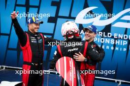 Race winners Kevin Estre (FRA) / Andre Lotterer (GER) / Laurens Vanthoor (BEL) #06 Porsche Penske Motorsport, Porsche 963 celebrate in parc ferme. 15.09.2024. FIA World Endurance Championship, Round 7, Six Hours of Fuji, Fuji, Japan, Sunday.