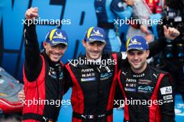 Race winners Kevin Estre (FRA) / Andre Lotterer (GER) / Laurens Vanthoor (BEL) #06 Porsche Penske Motorsport, celebrate in parc ferme. 15.09.2024. FIA World Endurance Championship, Round 7, Six Hours of Fuji, Fuji, Japan, Sunday.