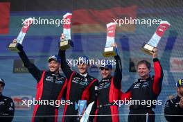 Race winners Kevin Estre (FRA) / Andre Lotterer (GER) / Laurens Vanthoor (BEL) #06 Porsche Penske Motorsport, celebrate on the podium. 15.09.2024. FIA World Endurance Championship, Round 7, Six Hours of Fuji, Fuji, Japan, Sunday.