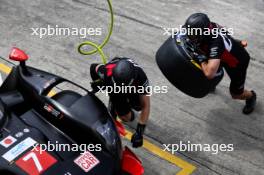 Toyota Gazoo Racing mechanics practice a pit stop. 13.09.2024. FIA World Endurance Championship, Round 7, Six Hours of Fuji, Fuji, Japan, Friday.