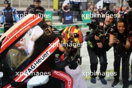 Laurens Vanthoor (BEL) #06 Porsche Penske Motorsport, Porsche 963 in parc ferme - celebrates becoming WEC Champion with his daughter. 02.11.2024. FIA World Endurance Championship, Round 8, Eight Hours of Bahrain, Sakhir, Bahrain, Saturday.