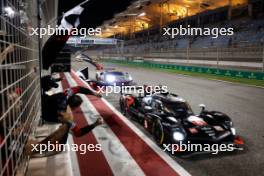 Race winners Ryo Hirakawa (JPN) /Sebastien Buemi (SUI) / Brendon Hartley (NZL) #08 Toyota Gazoo Racing, Toyota GR010, Hybrid, celebrate at the end of the race. 02.11.2024. FIA World Endurance Championship, Round 8, Eight Hours of Bahrain, Sakhir, Bahrain, Saturday.