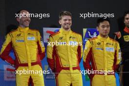 Robert Kubica (POL) / Robert Shwartzman (ISR) / Yifei Ye (CHN) #83 AF Corse Ferrari, second position, on the Privateer podium. 02.11.2024. FIA World Endurance Championship, Round 8, Eight Hours of Bahrain, Sakhir, Bahrain, Saturday.