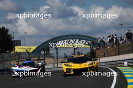 Dries Vanthoor (BEL) / Raffaele Marciello (ITA) / Marco Wittmann (GER) #15 BMW M Team WRT BMW M Hybrid V8 and Tom Van Rompuy (BEL) / Rui Andrade (POR) / Charlie Eastwood (IRE) #81 TF Sport Corvette Z06 LMGT3.R. 07-09.06.2024. FIA World Endurance Championship, Le Mans Test, Le Mans, France.