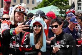 Kamui Kobayashi (JPN) with fans at the town parade. 07-09.06.2024. FIA World Endurance Championship, Le Mans Scrutineering and Test, Le Mans, France.