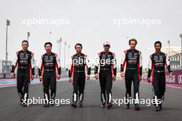 Toyota Gazoo Racing drivers (L to R): Mike Conway (GBR); Kamui Kobayashi (JPN); Nyck de Vries (NLD); Sebastien Buemi (SUI); Brendon Hartley (NZL); Ryo Hirakawa (JPN). 26-27.02.2024. FIA World Endurance Championship, Official Prologue, Doha, Qatar.