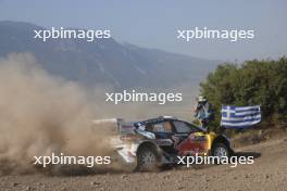 16, Adrien Fourmaux, Alexandre Coria, M-Sport Ford WRT, Ford Puma Rally1.  05-05.09.2024. World Rally Championship, Rd 10, Acropolis  Rally Greece, Lamia. www.xpbimages.com, EMail: requests@xpbimages.com © Copyright: XPB Images